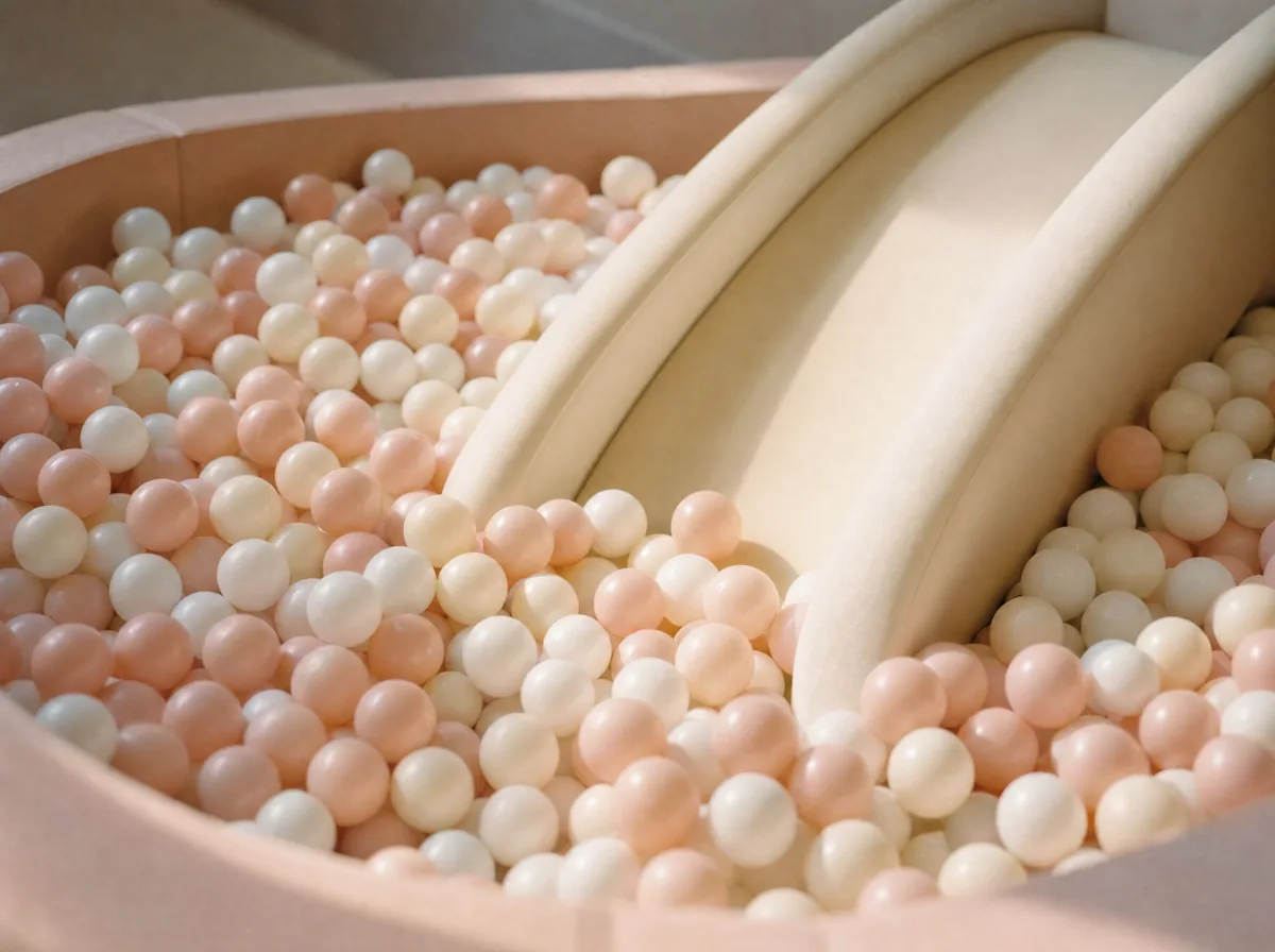 Pastel ball pit close-up